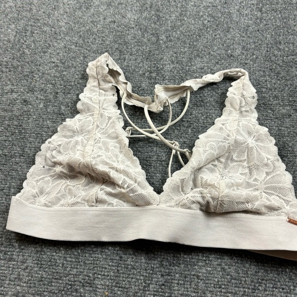 PINK Women’s White lace Strappy back Bralette size: medium - Picture 1 of 5
